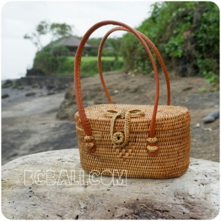 coin bags straw rattan ethnic handmade handwoven bali